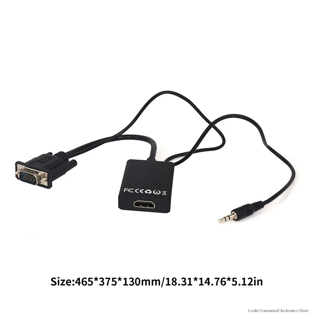 Преобразователь аудиовизуальных систем Vga-Hdmi переходник с аудио выходом 1080P адаптер Vga HDMI для ПК ноутбука