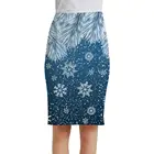 Женские Рождественские юбки KYKU, синие элегантные летние повседневные офисные юбки в Корейском стиле, с рисунком снежинок