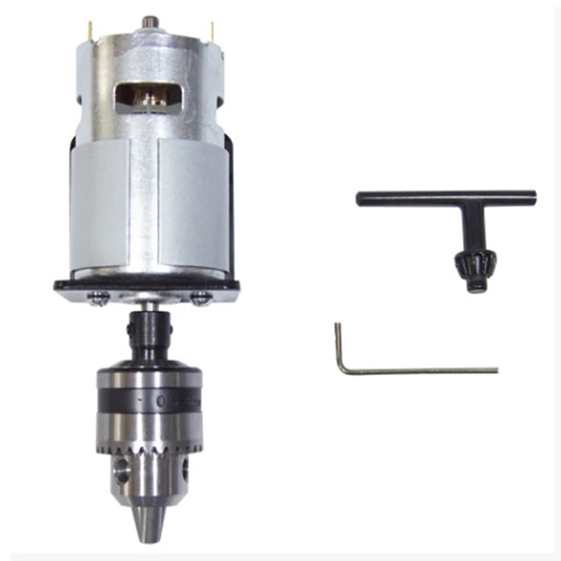 

Dc 12-24V Lathe Press 775 Motor with Miniature Hand Drill Chuck and Mounting Bracket 775 Dc Motor 10000Rpm for Diy Assembly
