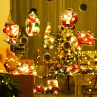 merry christmas lights santa claus snowman window pendants led sucker lights for 2022 home decor new year xmas party supplies