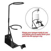 gravity feed paint spray gun holder stand with strainer holder wall or bench mount hvlp