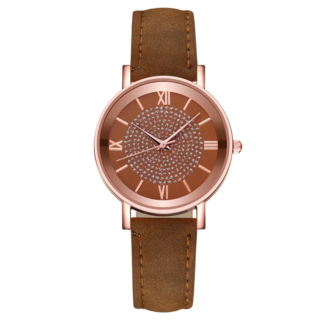 Женские повседневные часы reloj mujer наручные с кожаным ремешком женские кварцевые в