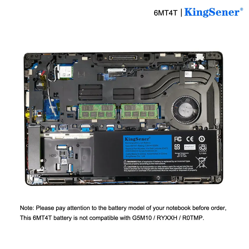 KingSener 6MT4T ноутбук Батарея для Dell Latitude E5470 E5570 Тетрадь 15," M3510 7V69Y TXF9M 79VRK 07V69Y 7,6 V 62WH