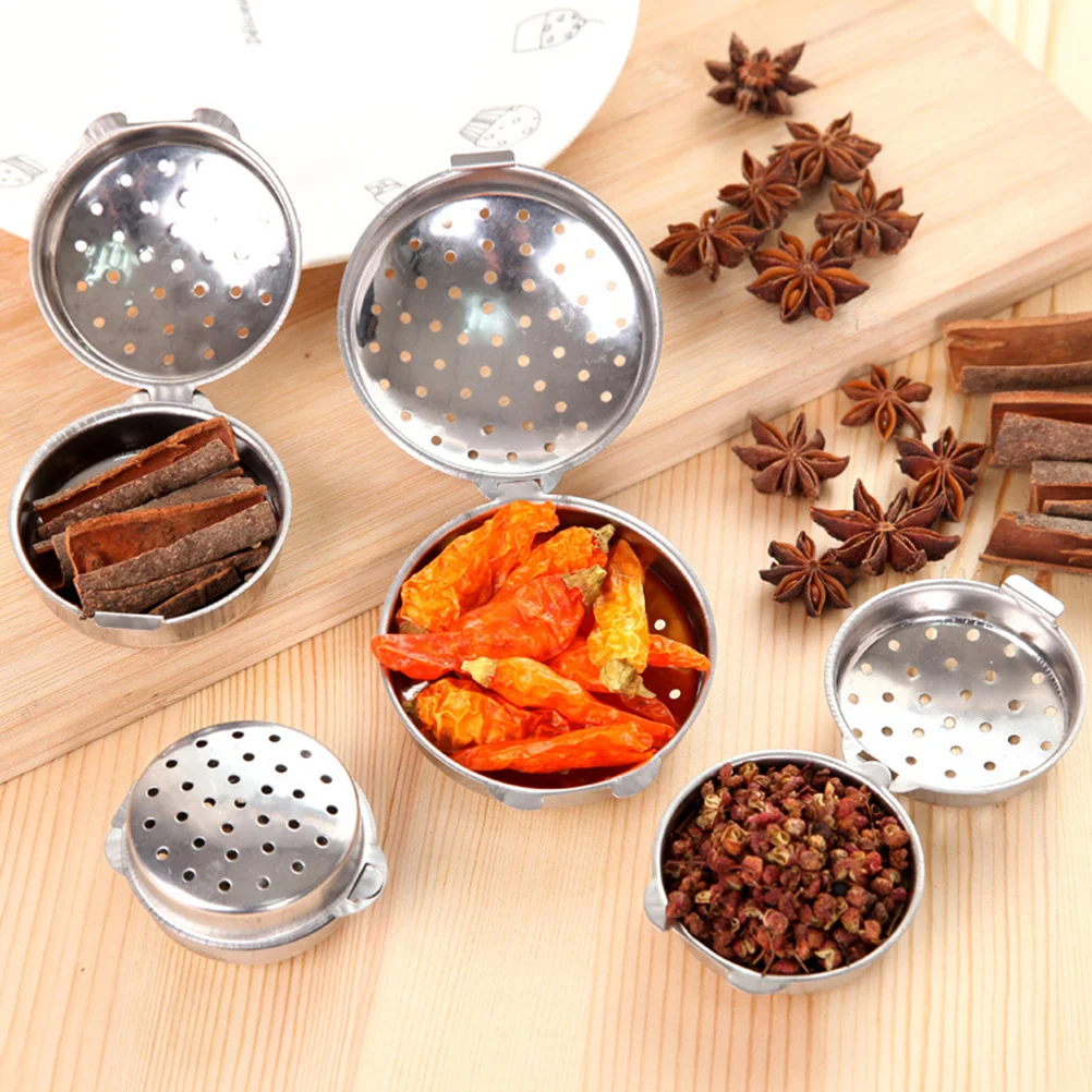 Stainless Steel Soup Seasoning Box Spice Infuser Pepper Strainer Filtering Tool Kitchen Gadget (Large Size) |