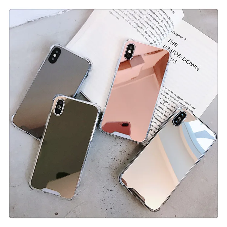 Падение устойчивы Зеркало чехол для телефона для iphone XS MAX XR X 7 8 6s 6 plus Мягкий защитный из ТПУ чехол для samsung примечание 9 8 S8 S9 плюс