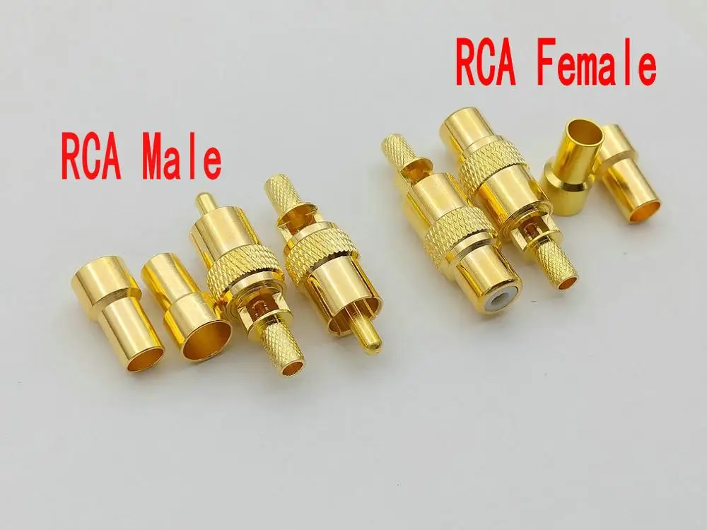 100 шт. обжимной разъем RCA Male/RCA Female для кабеля RG58 RFC195 RG142 RG400 LMR195|Соединители| |