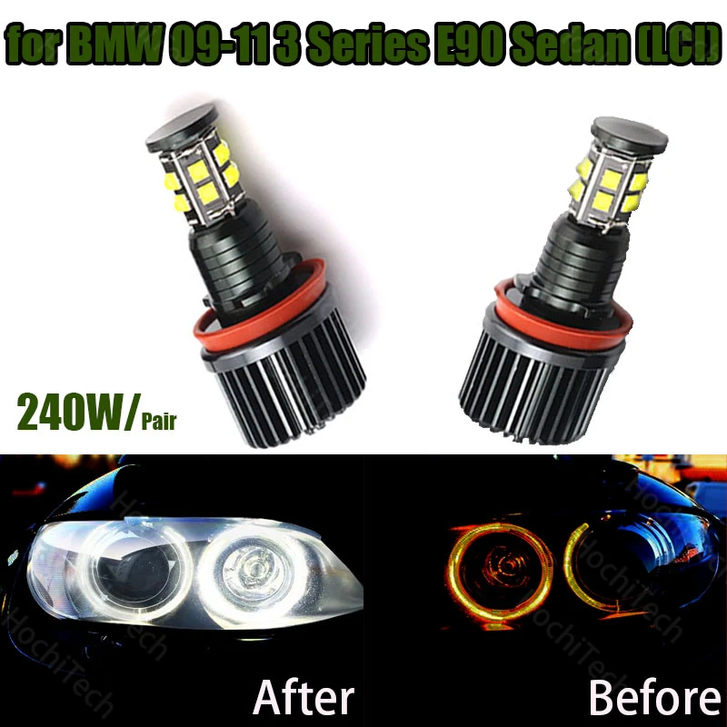 

120W 6000K white H8 LED Angel Eyes Led Marker Lights for BMW 2009-2011 3 Series E90 Sedan (LCI)