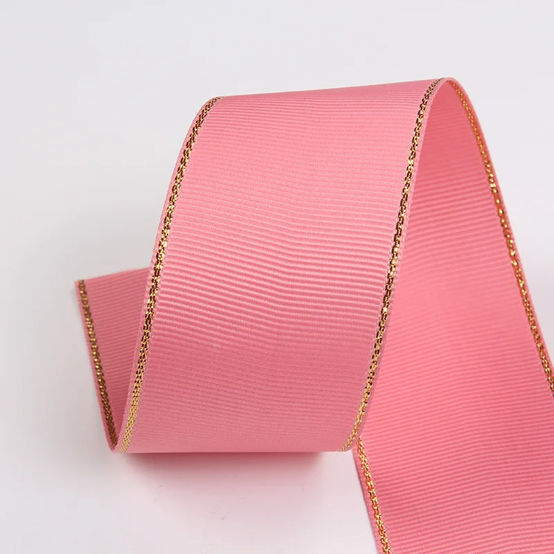 Блестящие ленты с золотыми краями широкие 100 ярдов 9 16 25 38 мм подарочная упаковка