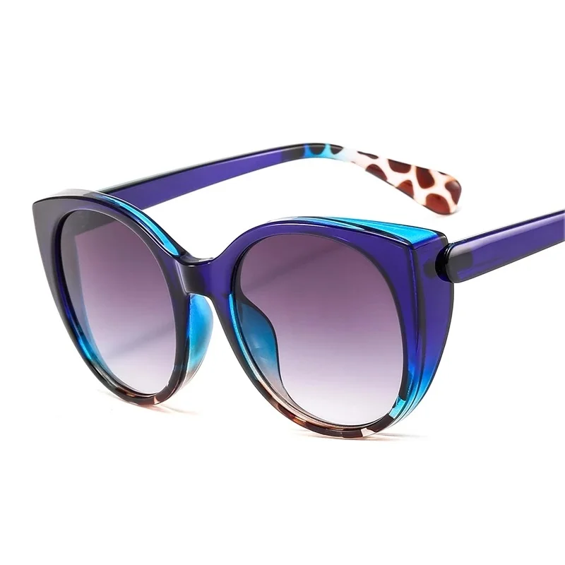 

Luxury Cat Eye Sunglasses Women 2021 Oversized Gradient Glasses Retro Blue Leopard Shades lunette de soleil femme