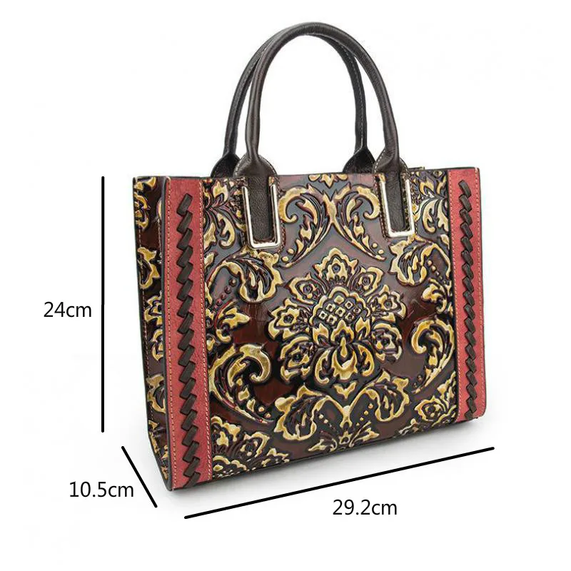 

YourSeason Vintage Embossing Ladies Large Capacity Luxury Handbags 2021 Genuine Leather Girls Casual Buckets Shoulder Bags