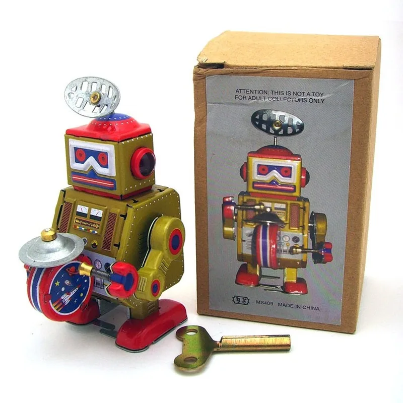 1 шт./коркорт. Жестяной металлический Заводной Робот Tintoy коллекционная игрушка