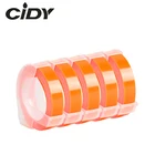 CIDY 5 шт. флуоресцентный оранжевый 9 мм * 3 м совместимый с DYMO 3D пластиковая лента с тиснением для тиснения этикеток для DYMO 16101575 Motex E101