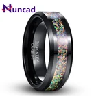 Nuncad 8 мм черного цвета гальванизированные полированные натуральные цвета яркий опал вольфрамовые карбидные кольца мужские ювелирные изделия обручальные кольца