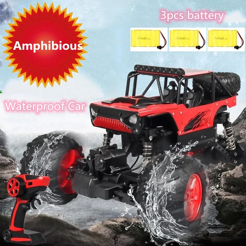 

Высокоскоростной гоночный автомобиль 4WD 2,4 ГГц с дистанционным управлением, водонепроницаемый амфибия, препятствующий столкновениям, Rock ...