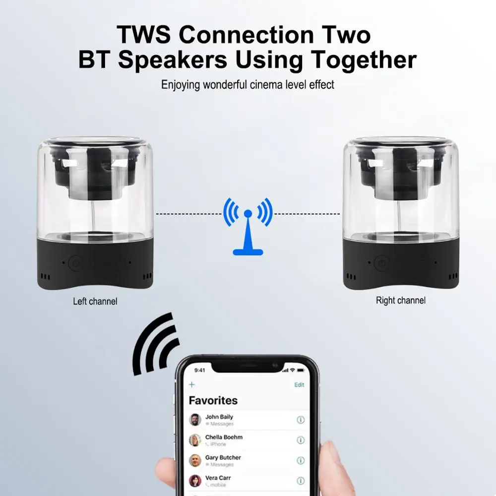 Bluetooth-Колонка Fineblue MK22 TWS 4 цвета светодиодсветодиодный подсветильник ка |