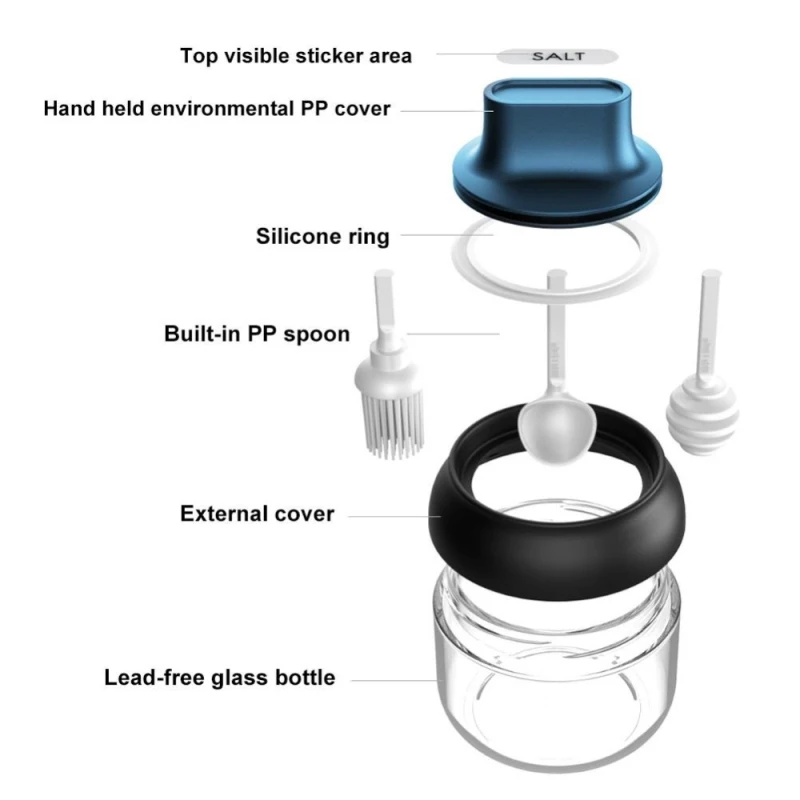280 мл банка для специй с крышкой в скандинавском стиле влагостойкая и