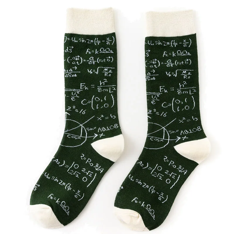 Новые женские носки из хлопка Забавные милые Мультяшные функции формула досок