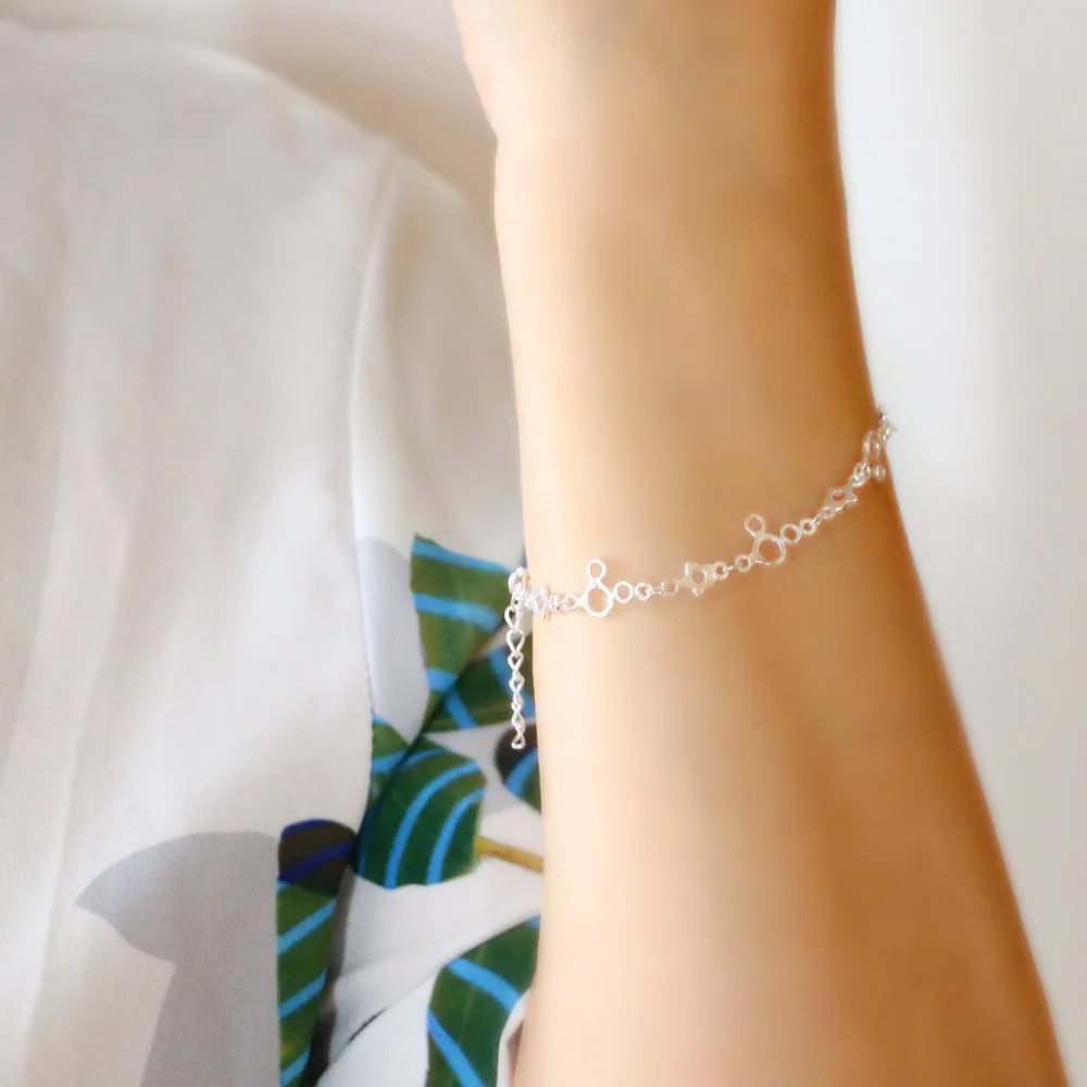 Женский серебряный браслет милый Микки из твердого серебра женские популярные