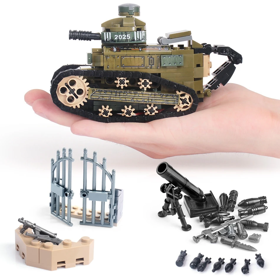 368 + шт WW2 Renault FT17 Танк военные строительные блоки Совместимые legoingly армейские