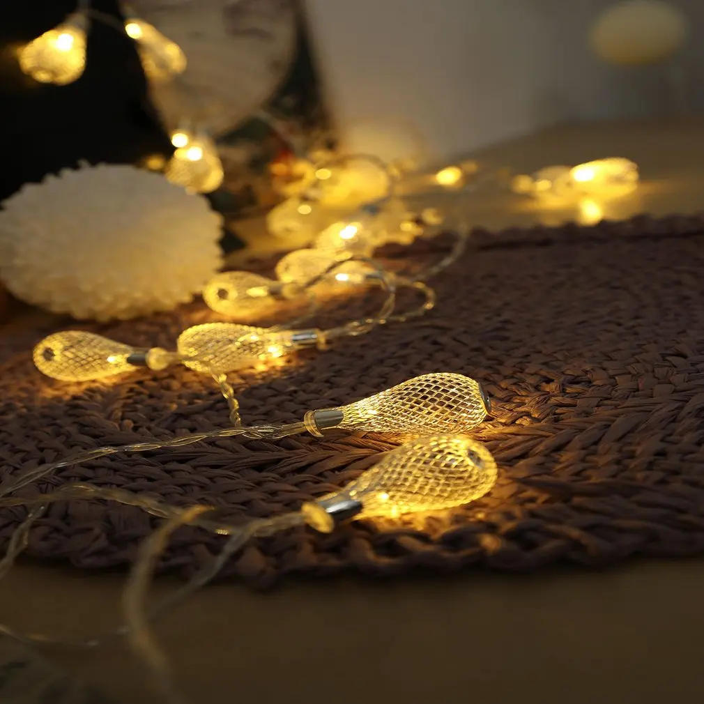 

10/20 Net hollow water droplet outdoor night light Drop Wedding Xmas Party Decor Outdoor Fairy String Light Lamp