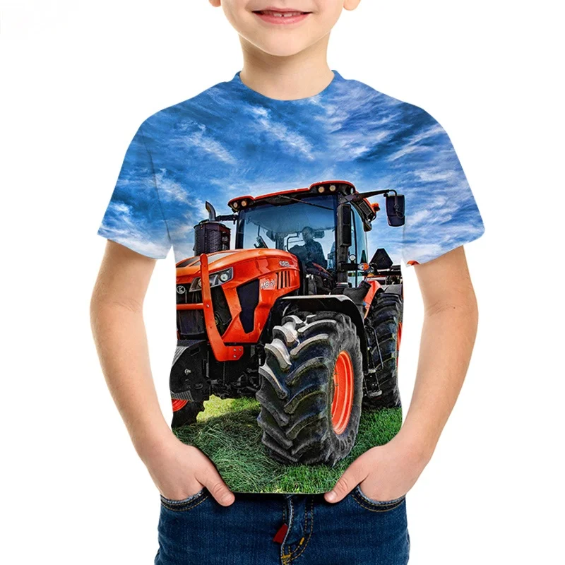 

CLOOCL Anime Summer New Children's T-shirt 3D Printing Tractor Tees Youth Toddler Clothes Casual Tops