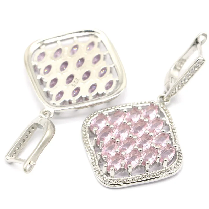 43x26 мм Красивые созданные розовые кунцит белые CZ для женщин ювелирные изделия