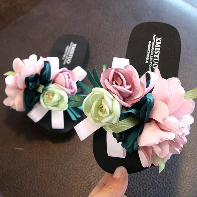 Шлепанцы для девочек Нескользящие пляжная обувь родителей и детей сандалии с