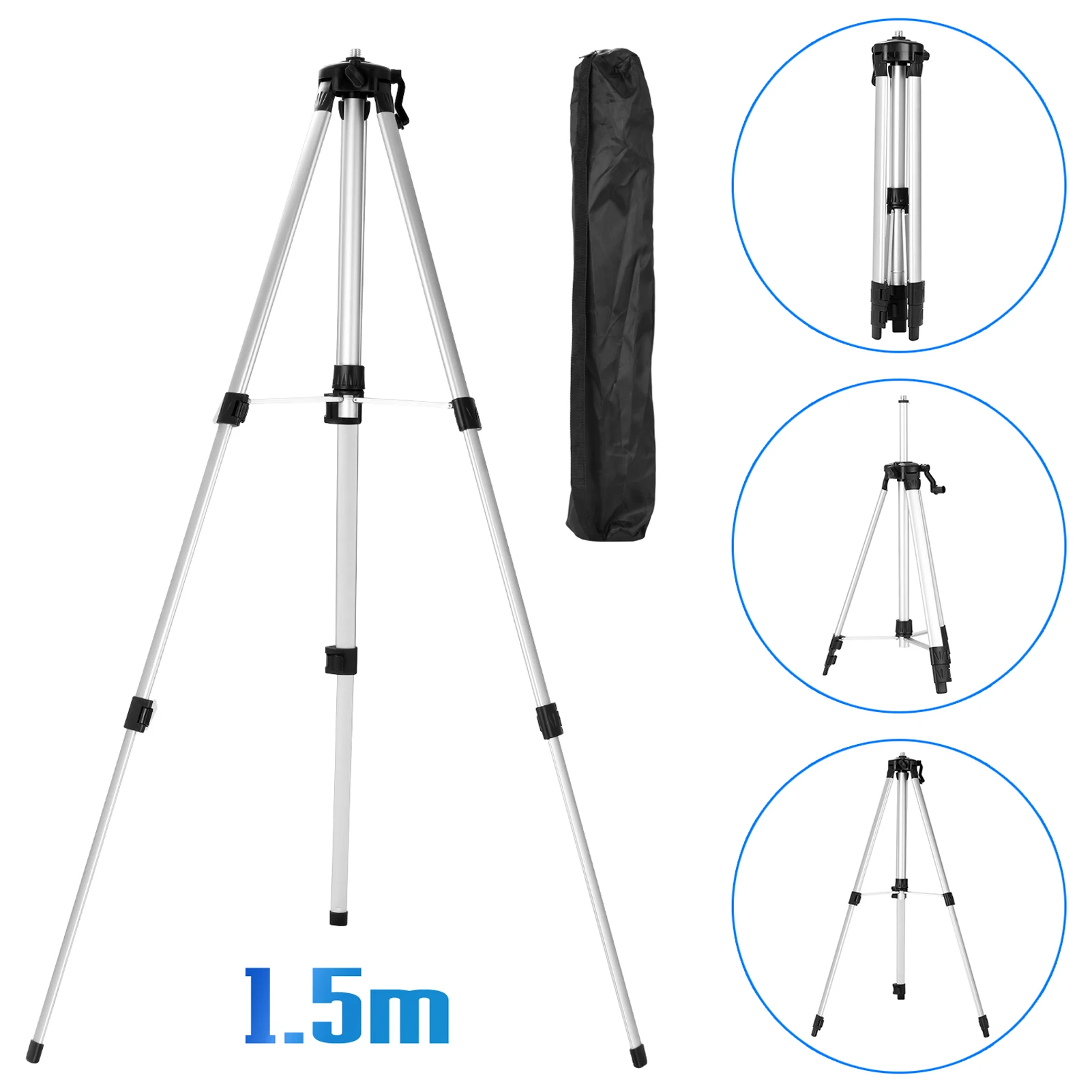 

3D 12 Lines Laser Level Self-leveling 360 Green Laser Level with 1.5M 3 Heights Adjustable Bar Tripod Stand Carrying Bag