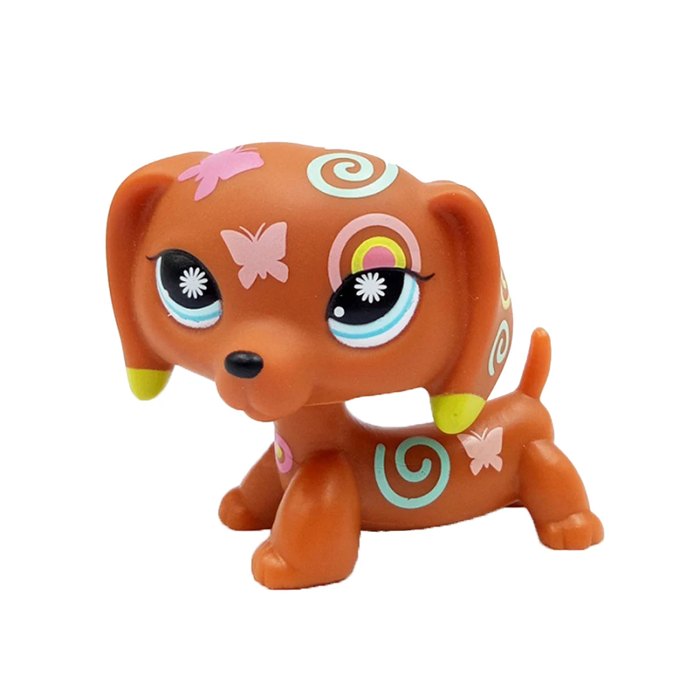 Милая кошка LPS маленькие животные игрушки #1010 коричневая такса Бабочка тату