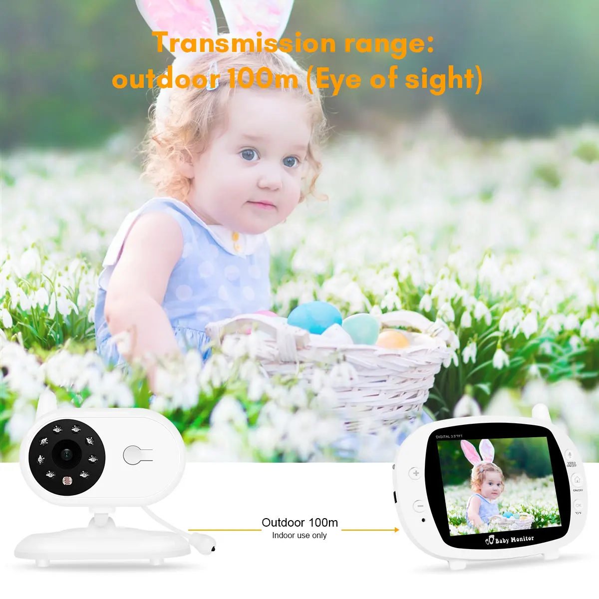 Babyphone детская камера беспроводная 3,5 дюймов ЖК-экран Аудио Видео Детский Монитор радио няня музыкальный домофон портативная камера для телефона
