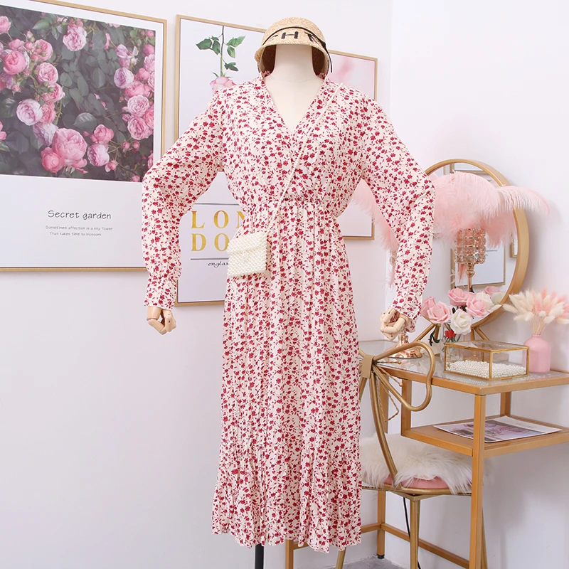 SINGRAIN богемное женское длинное Цветочное платье с длинными рукавами корейское