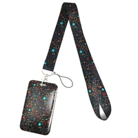geometric figure print mobile phone straps lanyard for keys id bus student nurse exhibition business card badge holder cover
