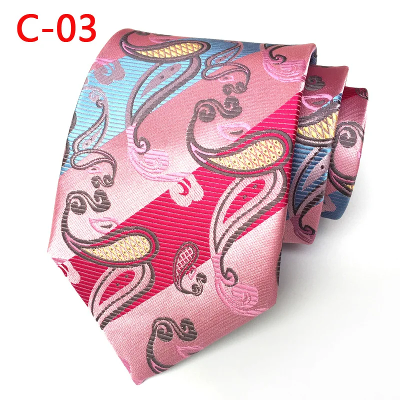 

8cm Men's Ties New Man Fashion Business Green Gold Pink Tie for Men Jacquard Woven 100% Silk Groom Wedding Men's Tie Neckties