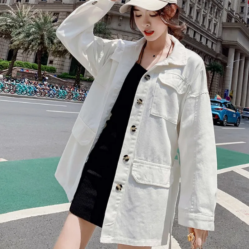 Повседневная винтажная Женская куртка Весенняя осенняя для женщин Свободная