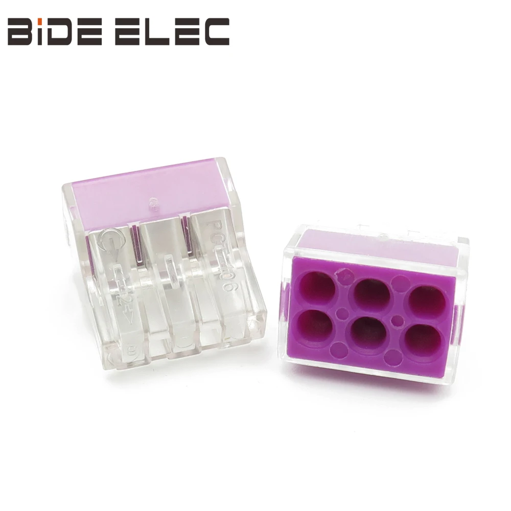 BIDE ELEC PCT 106 10 шт. желтая компактная Проводная проволока соединитель 6 контактов