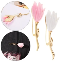 modern vintage tulip plant magnolia flower brooch ornament women fashion elegant pin jewelry gift