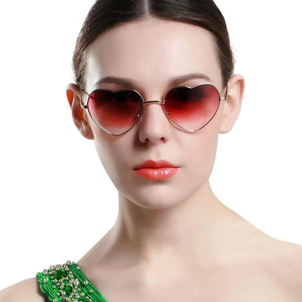 Женские солнцезащитные очки в форме сердца металлическая оправа HD градиентные