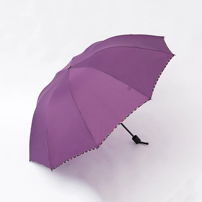 Purple 125 см большой высококачественный Зонт мужской дождевой женский ветрозащитный большой зонтик мужской женский солнечный 3 складной большой зонт открытый Parapluie - Цвет: Purple