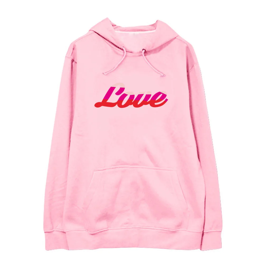 Kpop LOVE/хлопковый костюм с капюшоном толстовки и длинными рукавами флисовая