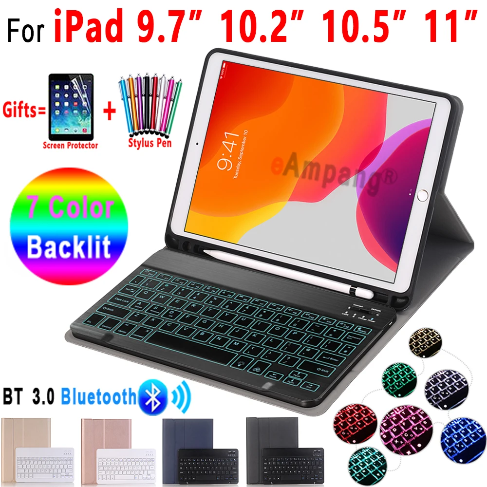 Клавиатура с подсветкой чехол для iPad 10 2 Чехол 5 6th 7th 8th поколение воздушных 3 Pro 9 7 11