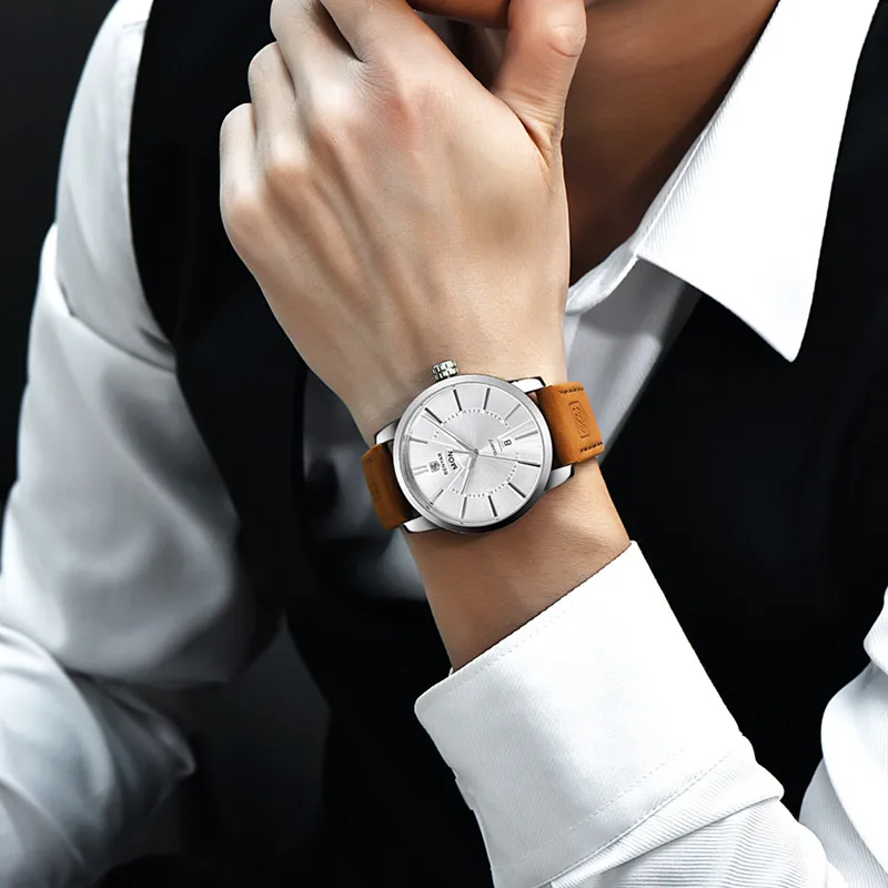 Часы наручные BENYA Мужские кварцевые простые брендовые Роскошные креативные