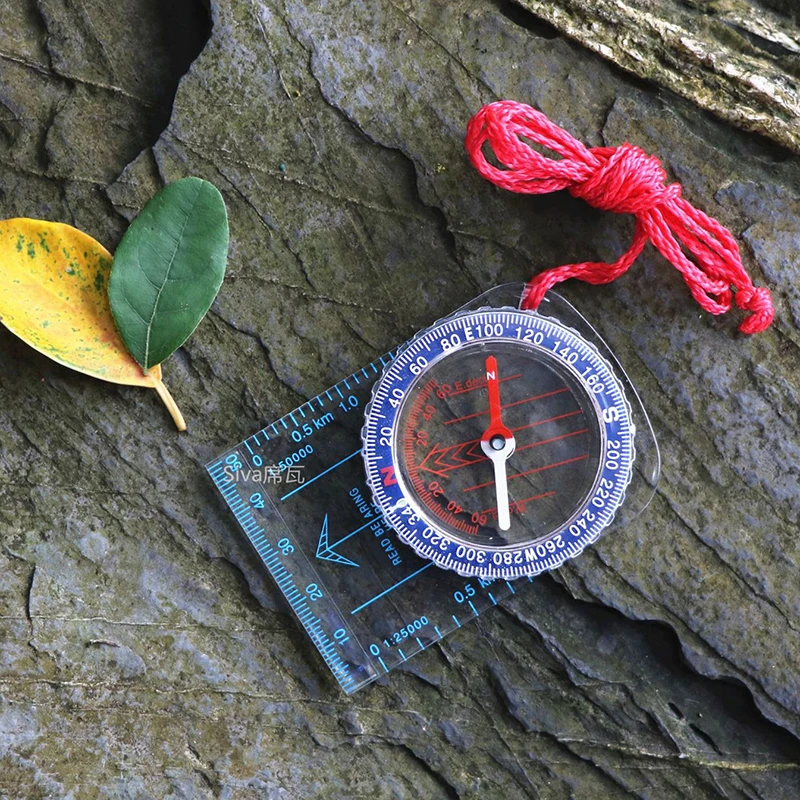 

1pc Portable Compass Ruler Scale Scout Hiking Camping Boating Orienteering Map