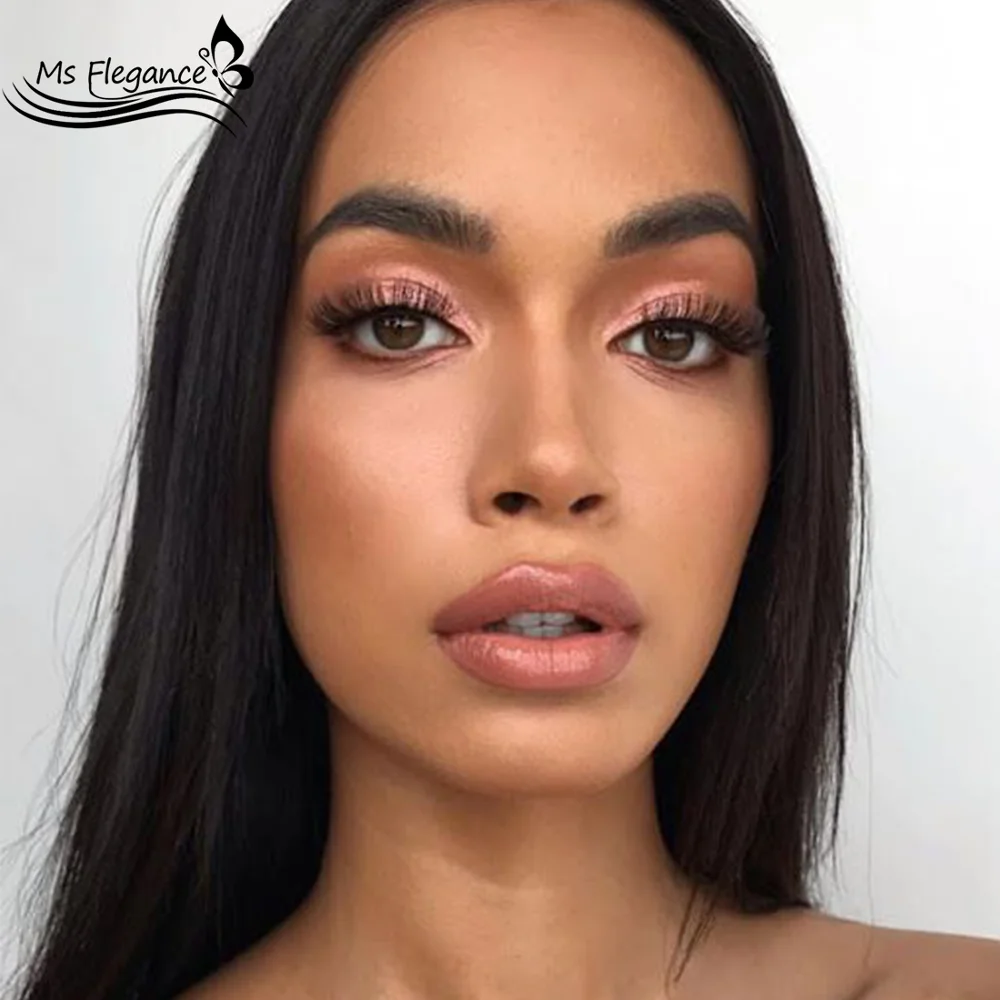 Preto em Linha Frente do Laço Sintéticas para as Mulheres Extensão do Cabelo Peruca de Renda Flegance Reta Perucas Preto Natural Incluem Peruca Boné ms