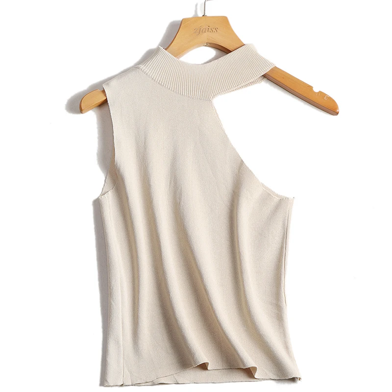 2021 сексуальный вязаный укороченный топ с круглым вырезом Женская рубашка