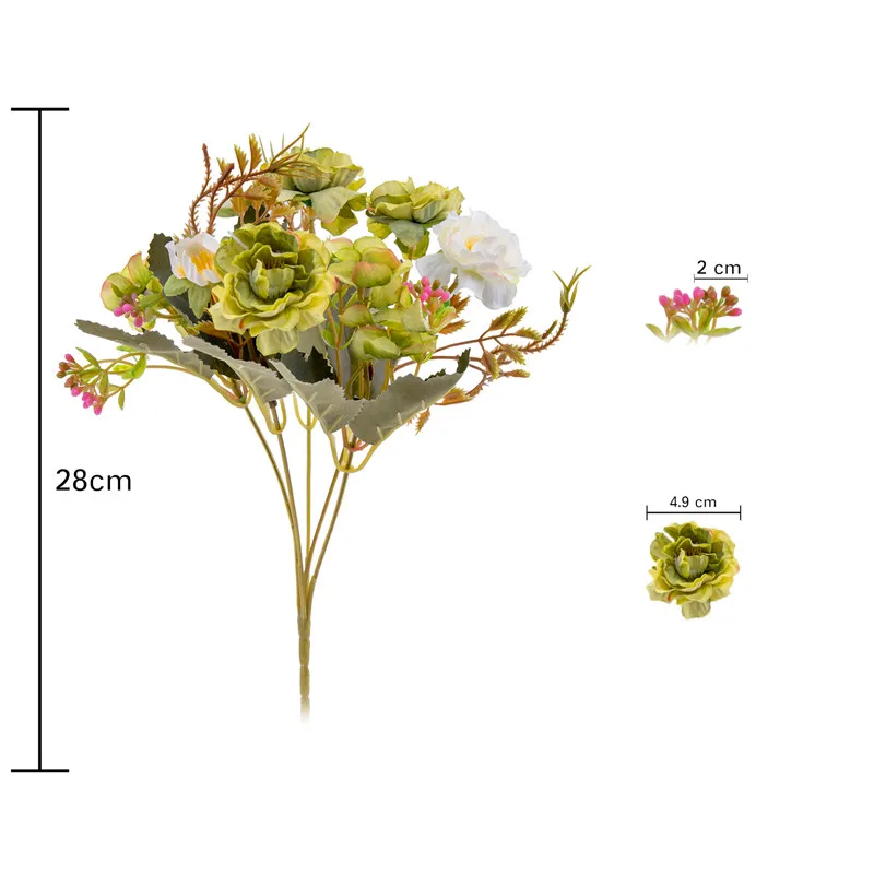 Пион 1 шт. винтажные шелковые искусственные цветы маленькая Роза Свадебный