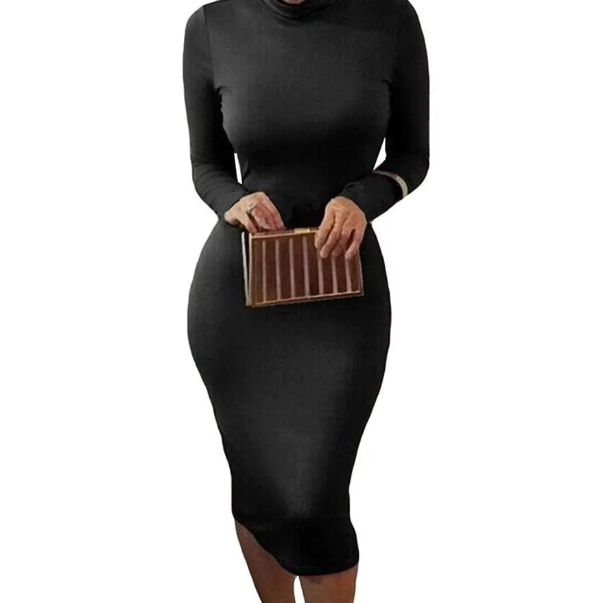 

Spring 2020 Autumn midi Dress Women white Bodycon Dress female Long Sleeve Sexy Club Party Dresses Black Bandage Dress Vestidos