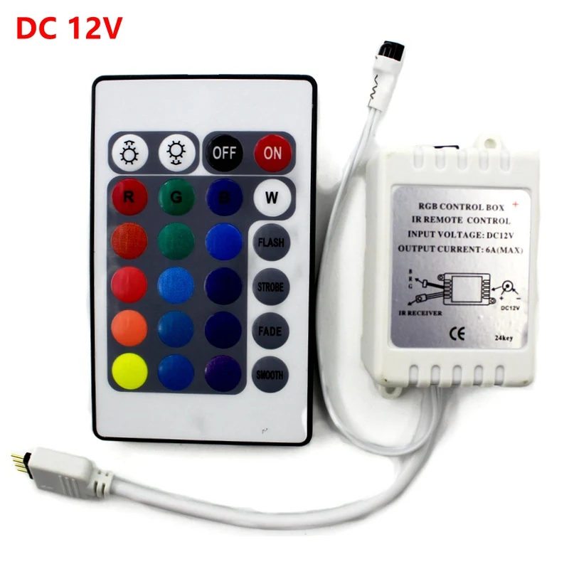 DC 12V 12A 3 ключа Мини светодиодный RGB контроллер Диммер драйвер для RGB 5050/3528/2835/5730/5630/3014 SMD Светодиодные ленты света - Цвет: IR 24 Keys Box