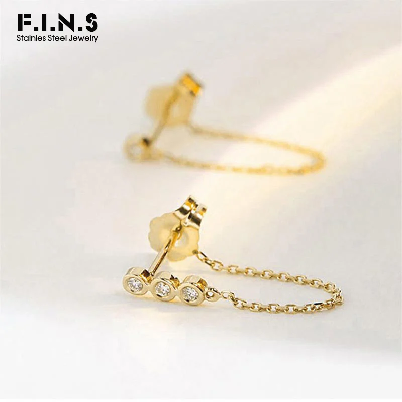 Модные корейские модные серьги F. I.n.s для женщин асимметричные Подвесные цепочки