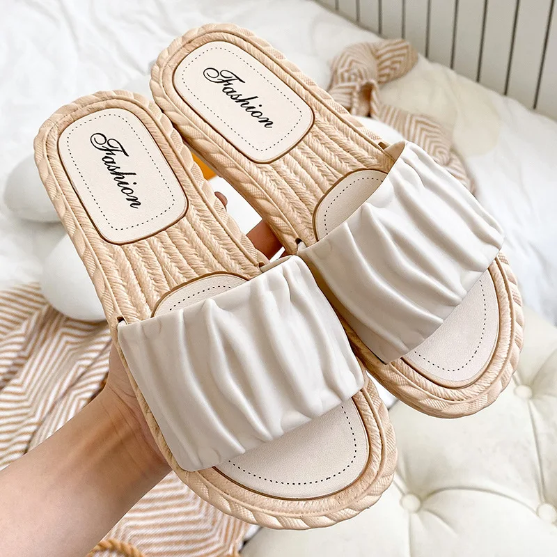 

Women's Slippers 2021 Summer Outdoor Sandals New Beach Flat Shoes Open Toe Soft-soled Slippers PVC Breathable Non-slip Sandals