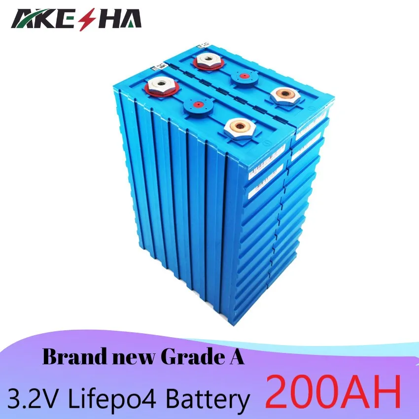 

New 3.2V Lifepo4 200Ah Grade A Solar Rechargeable High-capacity Battery DIY 12V 48V For EV Boat Forklift EU US TAX FREE